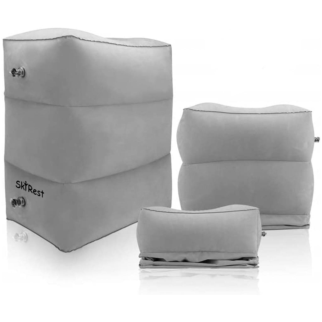SkyRest® Inflatable Travel Foot Rest Pillow - Height Adjustable Leg Pi –  Svmproducts