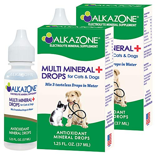 Alkazone Alkaline Multi Mineral Drops for Cats and Dogs | Mineral Rich Alkaline Drops | Tasteless & Flavorless | 1 Pack Yields 10 Gallons | Serving Size 3 Drops | 120 Serving (1 Pack) (2 Pack)