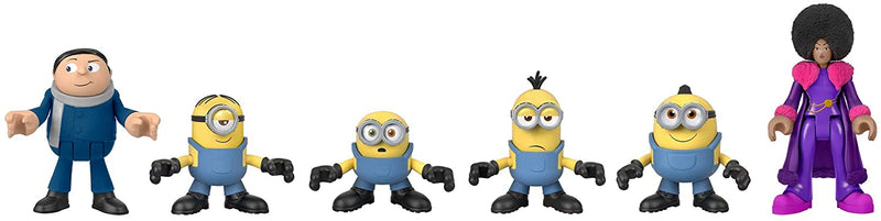 Fisher-Price Imaginext Minions The Rise of Gru Figure Pack, Set of 6 Film Character Figures for Preschool Kids Ages 3-8 Years