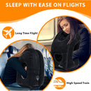 SkyRest®️ Inflatable Travel Pillow for Airplanes, Comfortably Support Head, Air Pillow for Sleeping to Avoid Neck, Lumbar and Shoulder Pain, Pillows for Airplanes Buses Cars Office (Black)