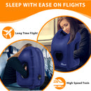 SkyRest®️ Inflatable Travel Pillow for Airplanes, Comfortably Support Head, Neck and Lumbar, Air Pillow for Sleeping to Avoid Neck and Shoulder Pain, Pillows for Airplanes Buses Cars Office (Blue)