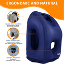 SkyRest®️ Inflatable Travel Pillow for Airplanes, Comfortably Support Head, Neck and Lumbar, Air Pillow for Sleeping to Avoid Neck and Shoulder Pain, Pillows for Airplanes Buses Cars Office (Blue)