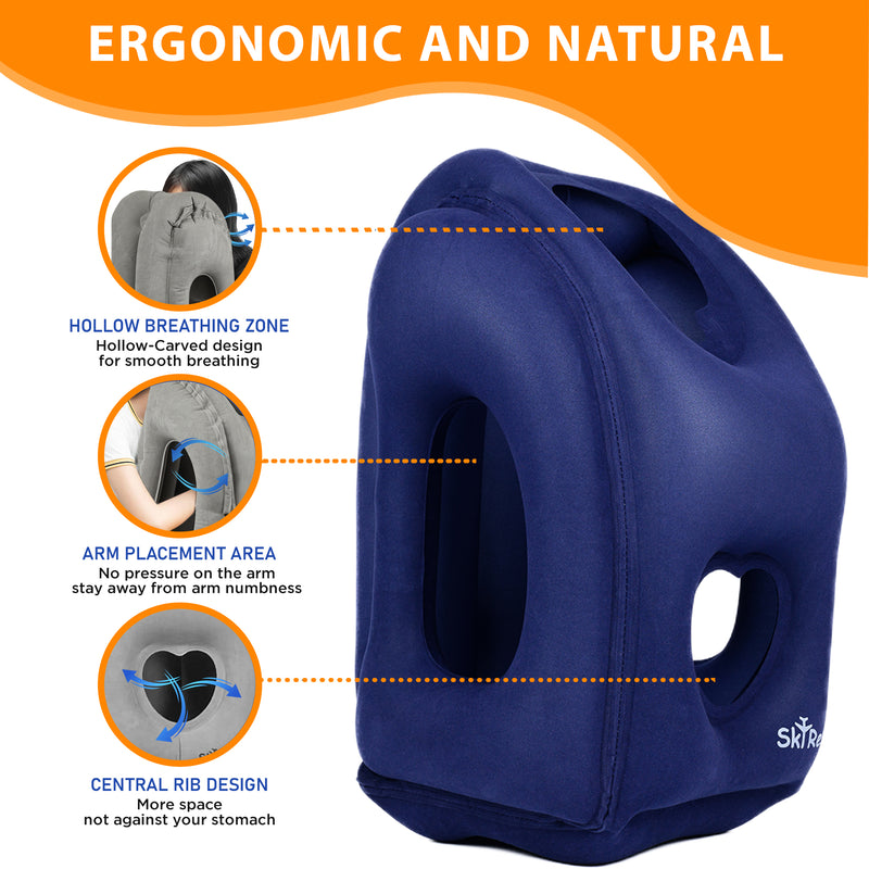 SkyRest®️ Inflatable Travel Pillow, Ergonomic Design