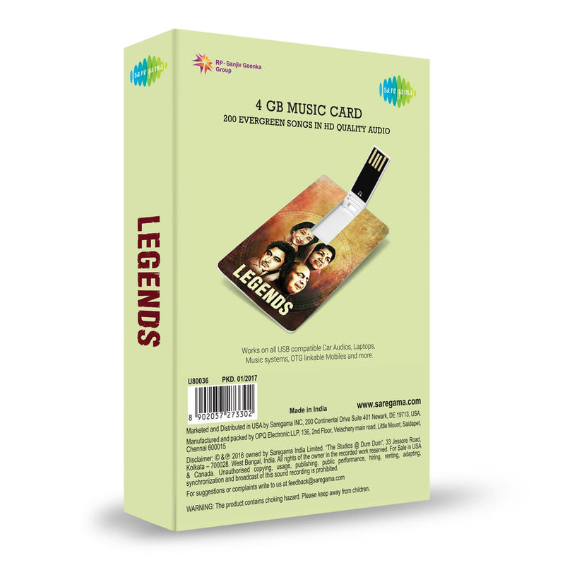Music Card: Legend 320 Kbps Mp3 Audio 4 GB