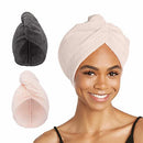 Turbie Twist Microfiber Hair Towel (2 Pack) Grey-Light Pink